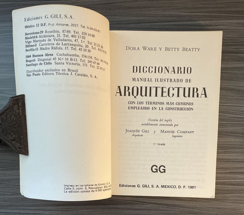 1st Ed. Diccionario Manual Ilustrado De Arquitectura, D. Ware, B. Beatty, 1981 gallery