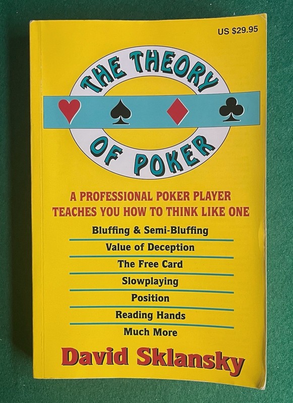 The Theory of Poker by David Sklansky Paperback Poker Strategy Book