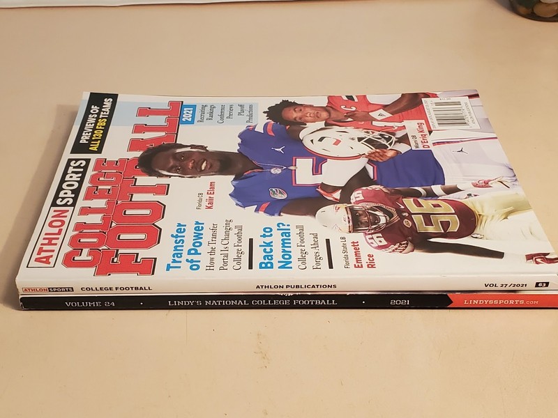 1/2$ Magazine LOT (2) a.ATHLON Sports NCAA College Football 2021 b.Lindy Sports gallery