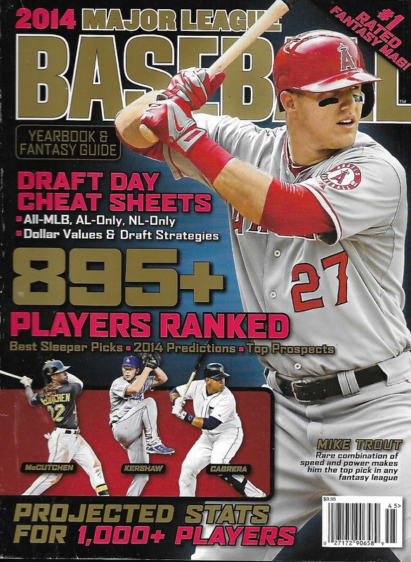 Major League Baseball Magazine Draft Day Cheat Sheets Players Ranked Stat 2014
