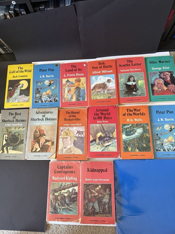 Huge lot of Watermill Press Classics Holmes/Verne/HG Wells/Book Fair 1980s
