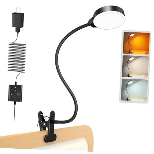 5W Clip on Light, 36LED Eye Caring Reading Light for Bed, 3 Colors & 5 Black