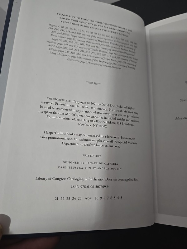 THE STORYTELLER - TALES of LIFE and MUSIC by DAVE GROHL (1st Edition HC 2021) gallery