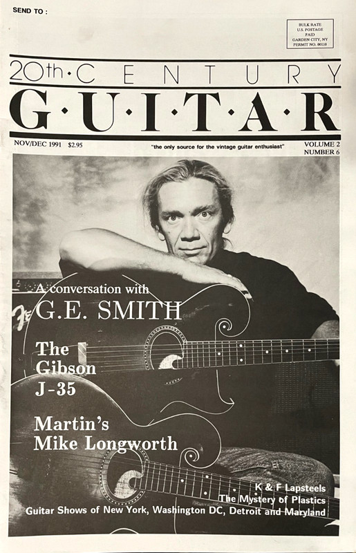 20th Century Guitar Magazine November / December 1991 G.E. Smith Mike Longworth