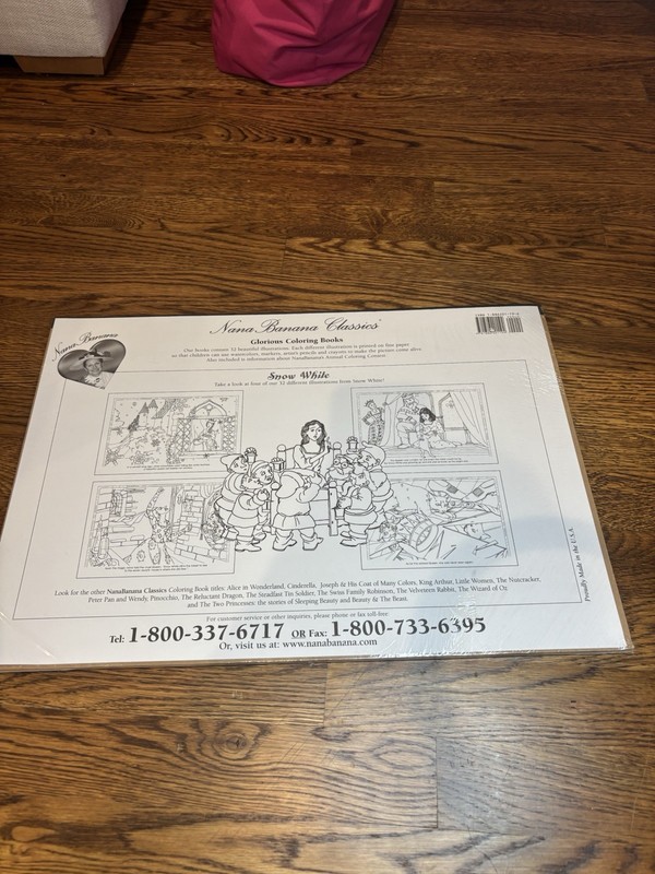 Snow White Nana Banana Large Coloring Book Vintage Sealed 32 Pages 20” X 14” gallery
