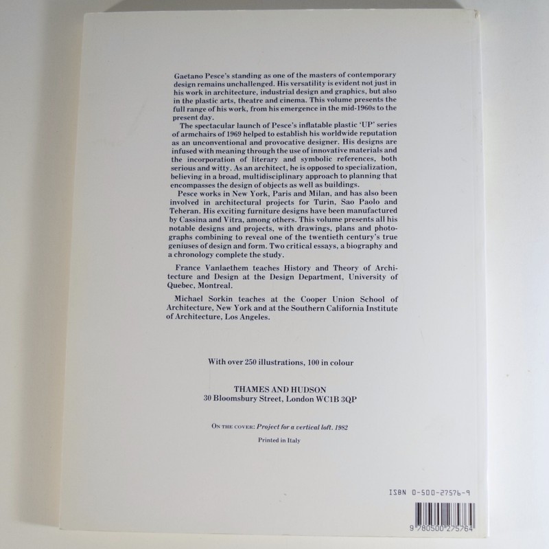 Gaetano Pesce : Architecture, Design and Art by France Vanlaethem 126 pages PB gallery