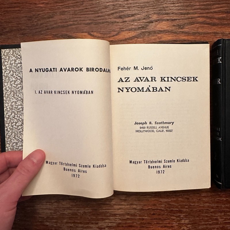 Az Avar Kincsek Nyomaban by Feher Jeno 1972 Two Volume Hardcover Set GOOD+ gallery