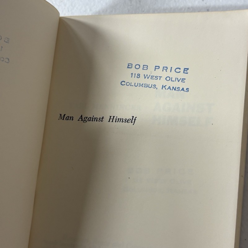 Karl Menninger MAN AGAINST HIMSELF 1938 Harvest Books PB Milton Glaser Cover gallery