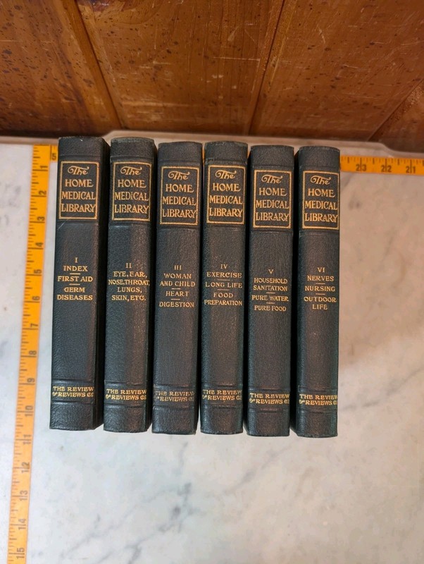 Antique Books 1907 Home Medical Library – Complete Set – Review of Reviews 1-6