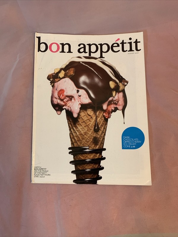 Bon Appetit Cooking Magazine Book August 2008 Cook Chocolate Cherry Ice Cream