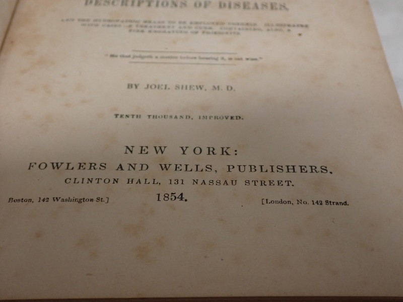 The Water Cure Manual. Joel Shew. 1854 gallery
