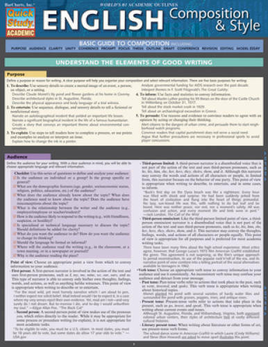 English Composition & Style (Quick Study Academic) – Pamphlet – GOOD