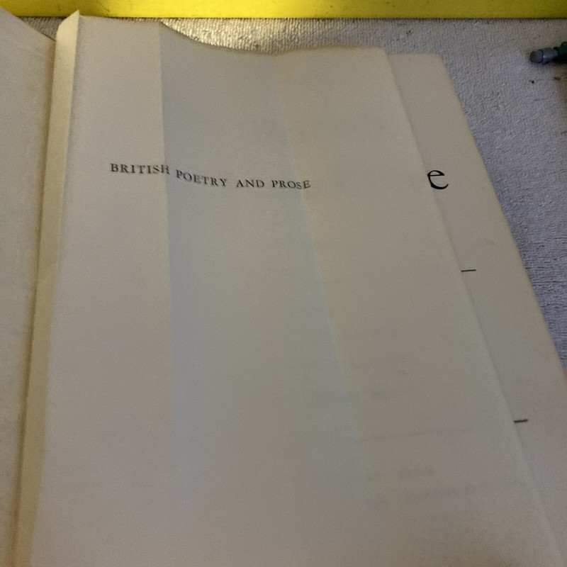 BRITISH POETRY AND PROSE 1951 BOOK SHORTER EDITION gallery