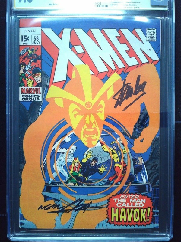 X-Men 58 CGC 9.0 SS Stan Lee Neal Adams Havok costume gallery