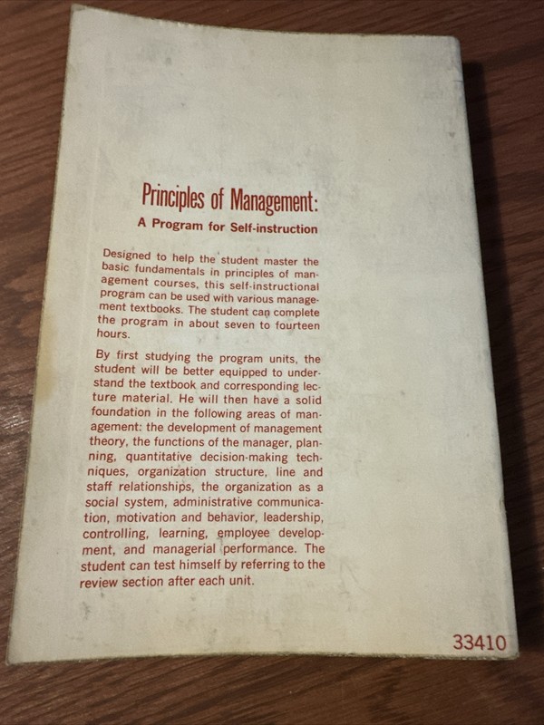 Principles of management: A programmed-instructional approach, Kazmier, Leonard gallery