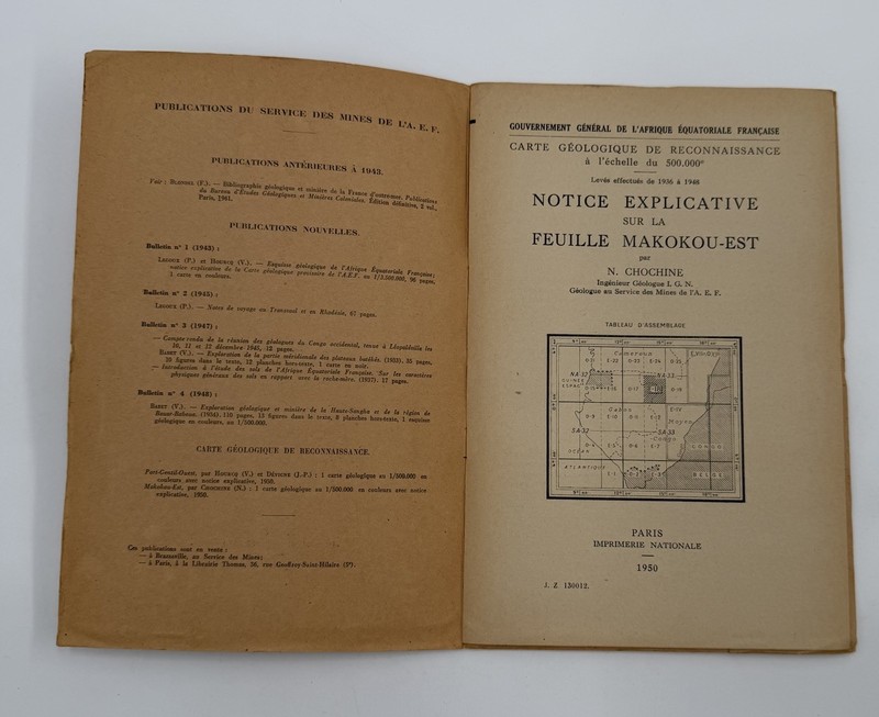 1936-48 Notice Explicative Feuille Makokou Est MAP Included VTG Mining Stains gallery
