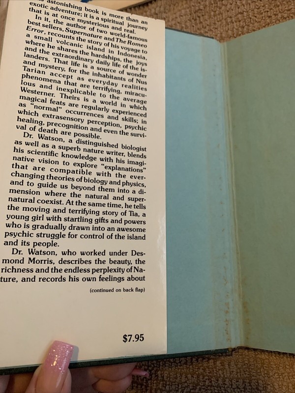 Gifts of Unknown Things by Lyall Watson First Edition HC DJ 1976 Supernatural gallery