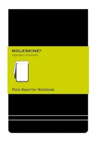 Moleskine Reporter Notebook, Large, Plain, Black, Hard Cover (5 X 8.25)