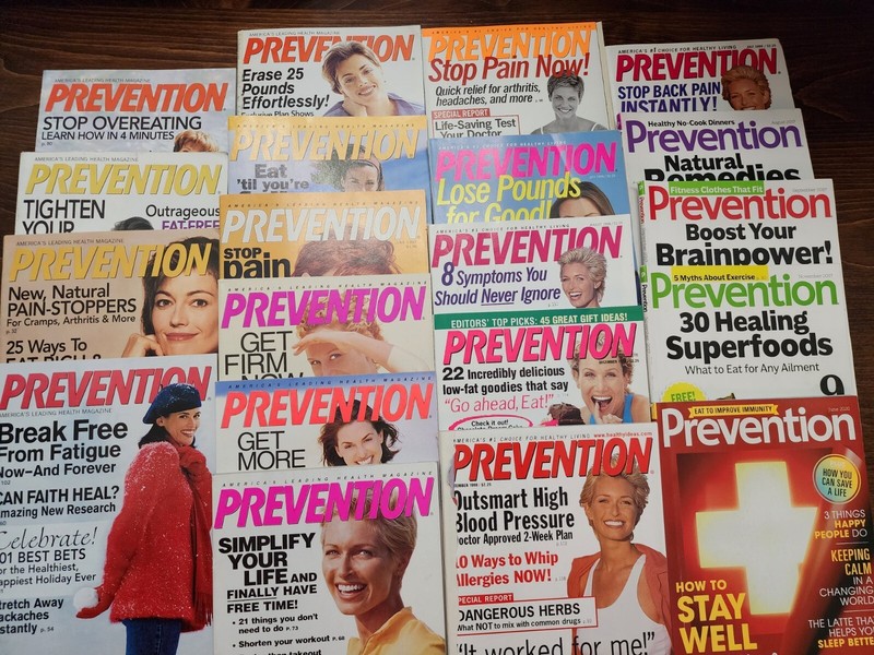 Prevention Magazine Lot of 20 Issues 1996 to 2020