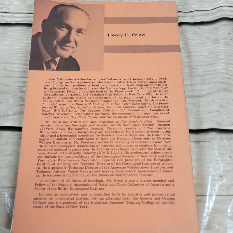 The Electric Watch Repair Manual Henry B. Fried 1972 Electric Watch Repair gallery