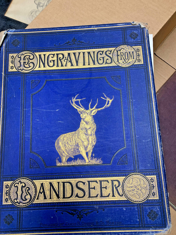 ART BOOK «ENGRAVINGS FROM LANDSEER» 1876 Boston, James R. Osgood and Company