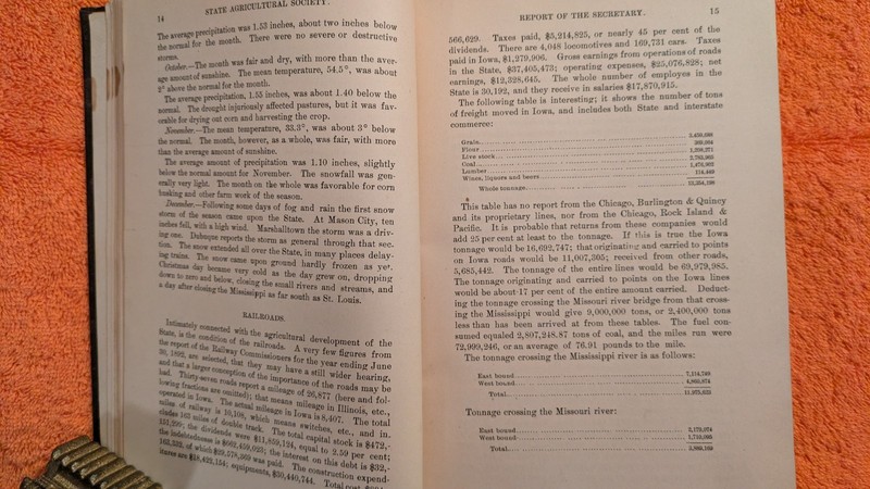 ANNUAL REPORT OF IOWA STATE AGRICULTURAL SOCIETY, 1892, HB, 712 Pages, 1893 gallery