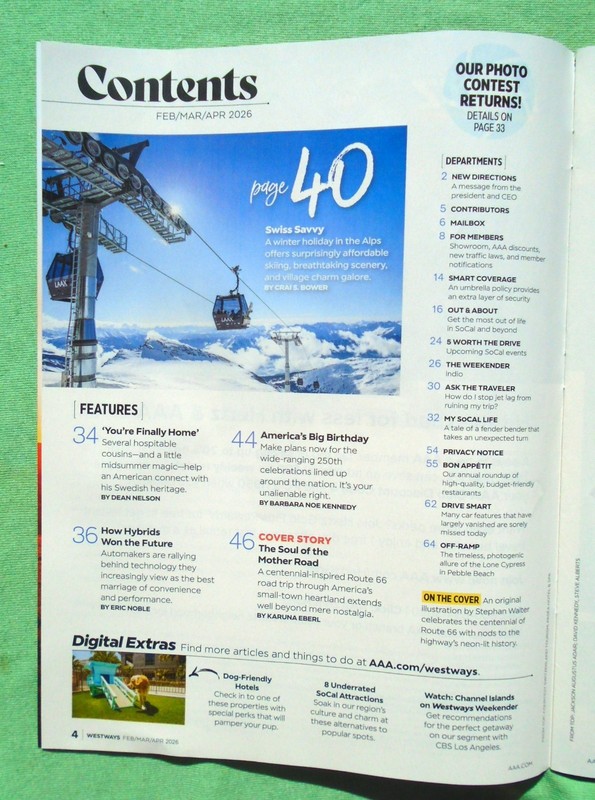 WESTWAYS Magazine Spring 2026 64 Pgs Route 66, Hybrids, 250th AAA Auto Club NEW gallery