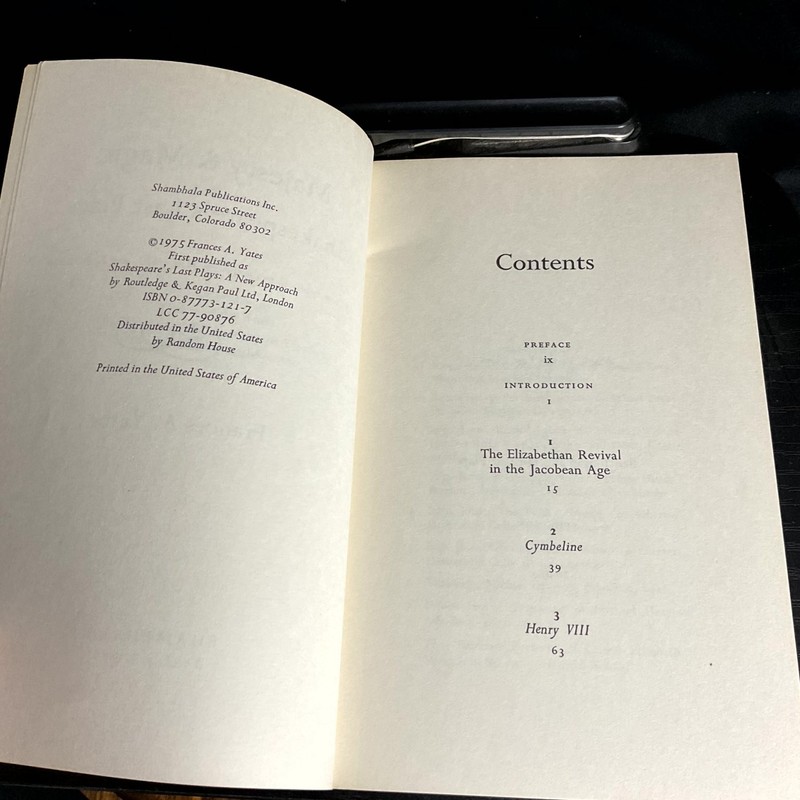 Majesty & Magic in Shakespeare's Last Plays Frances A. Yates 1978 Illustrated gallery