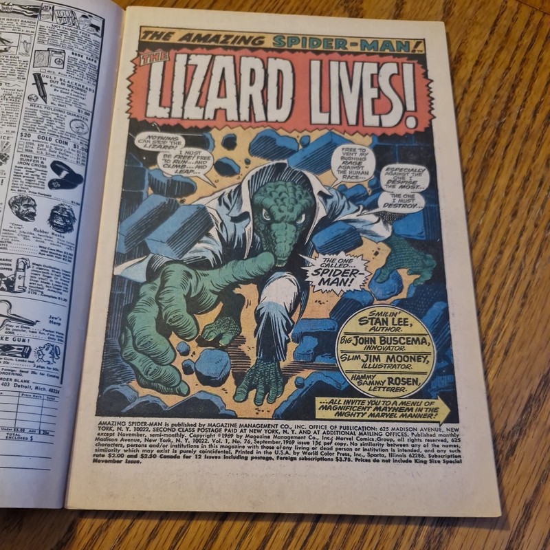 Amazing Spider-Man #76 (1969) Lizard Appearance UK Price Variant Marvel Comics gallery