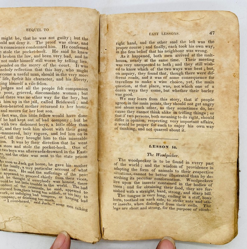 1830 Reading Lessons for Common Schools Illustrated Anthology Antique Book gallery