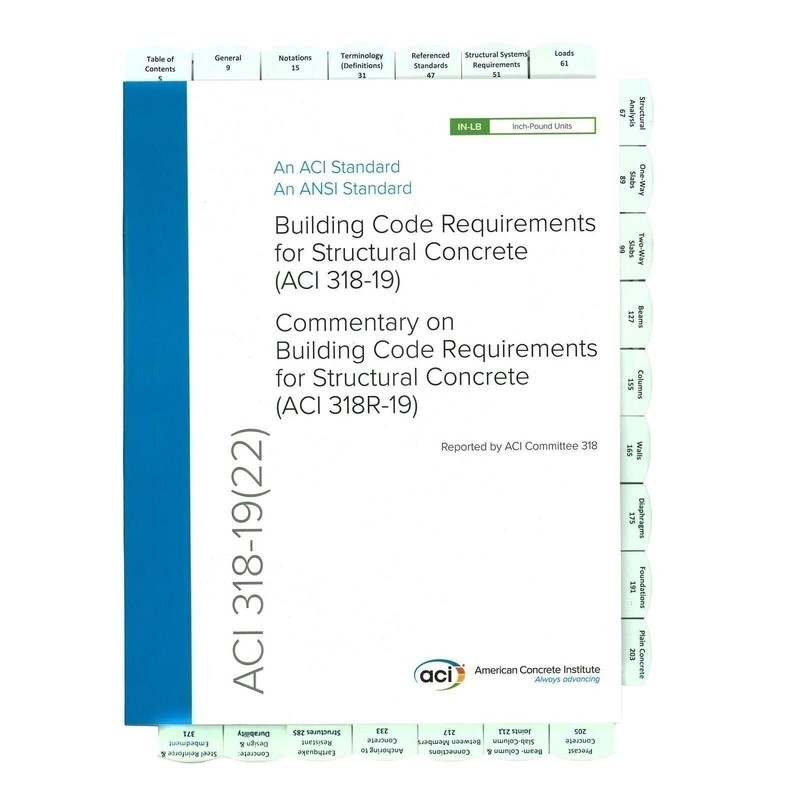Professionally Highlighted and Tabbed – ACI 318-19 Building Code Requirements…