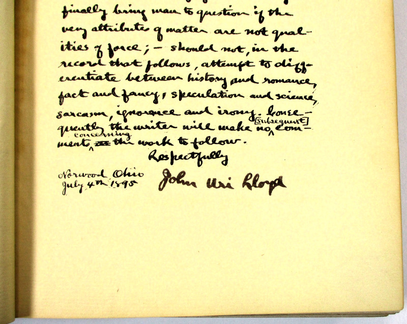 SIGNED Author's Edition "Etidorhpa or The End of Earth" John Uri Lloyd - 1895 HC gallery