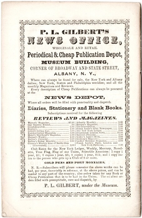 1860 Webster's Calendar or the Albany Almanac No 77 Nicest Group we haveEVER had gallery