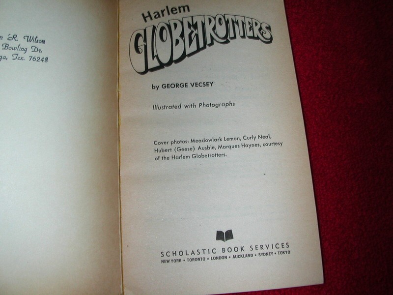 HARLEM GLOBETROTTERS George Vecsey book~Curly Neal~Meadowlark Lemon~Geese Ausbie gallery