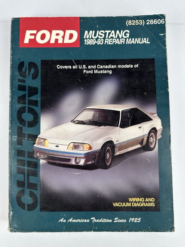 Ford Mustang 1989-93 Car Repair Manual Chilton Wiring Vacuum Diagrams 8253 26606