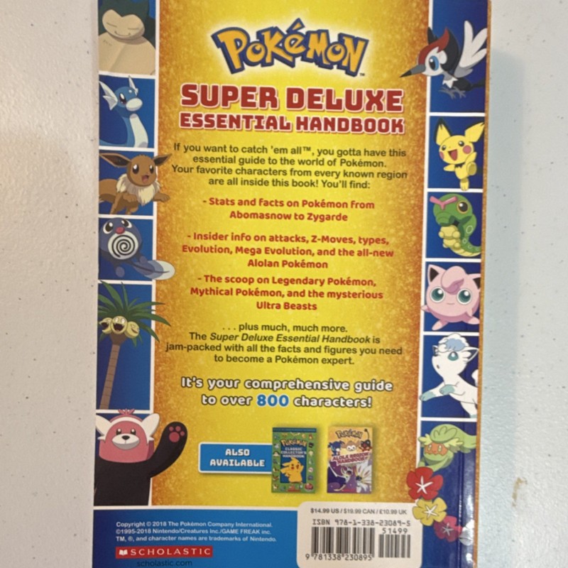 Pokémon Super Deluxe Essential Handbook Scholastic 2018 Paperback 496 Pages gallery