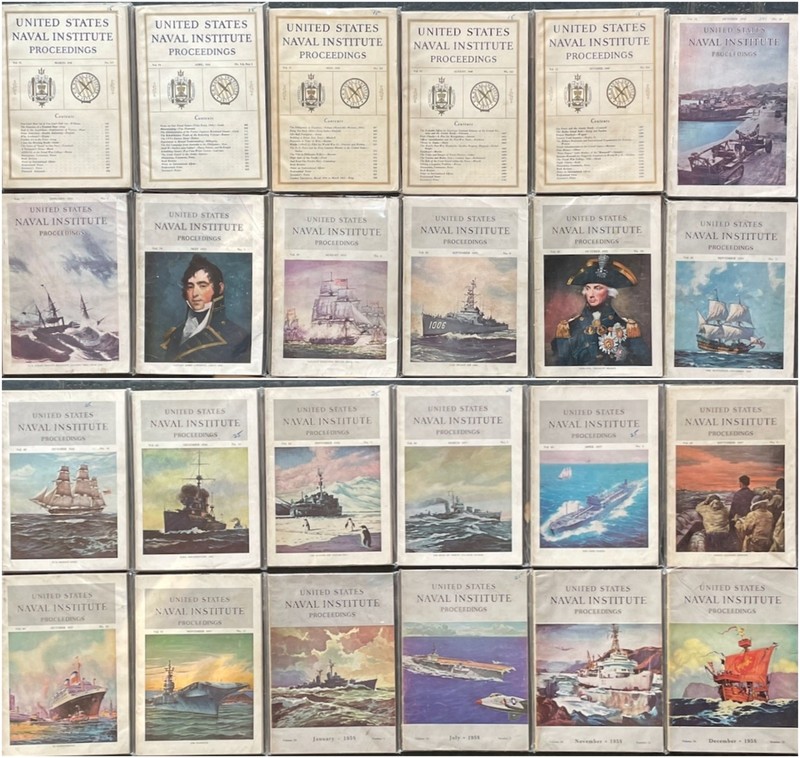 Lot of 24 U.S. Naval Institute Proceedings 1940s-1950s