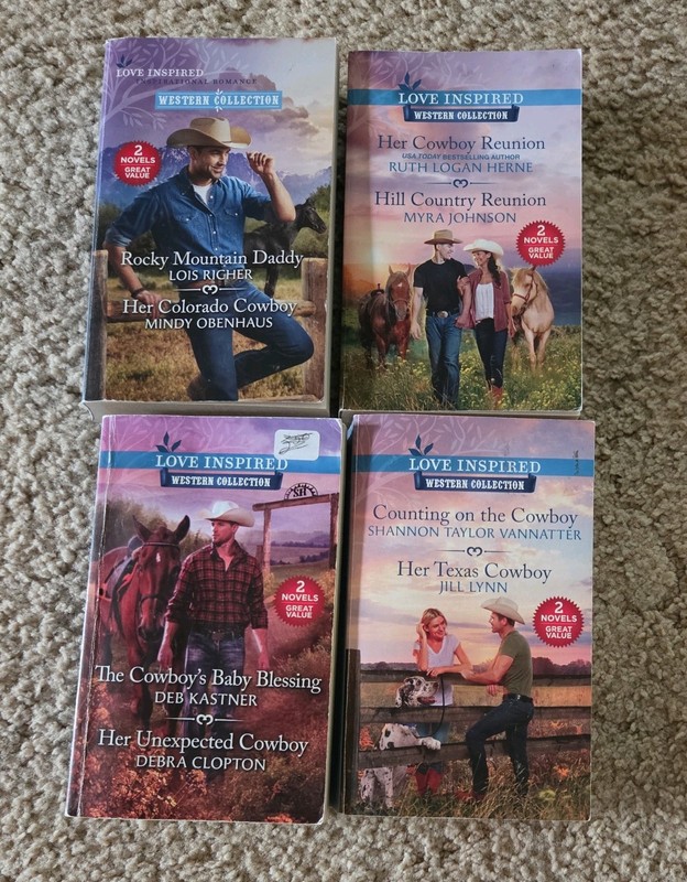 LOVE INSPIRED ROMANCE «WESTERN COLLECTION» LOT OF 4 2-IN-1 PAPERBACK BOOKS