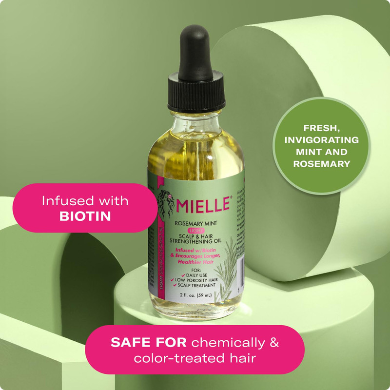 Rosemary & Mint Light Hair Oil, 2 Oz - Split Ends & Dry Scalp Treatment gallery
