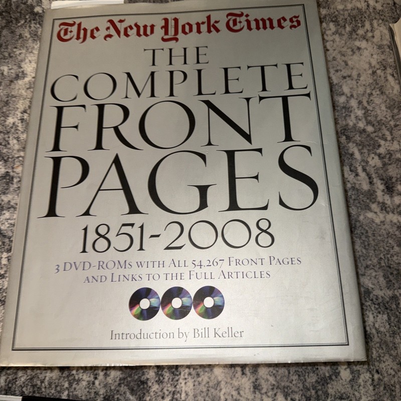 The New York Times Complete Front Pages 1851-2008 Hardcover Book 3 DVD-ROMs