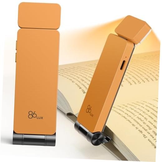 Book Light, Rechargeable Reading Lights for Books in Bed, Papaya Orange