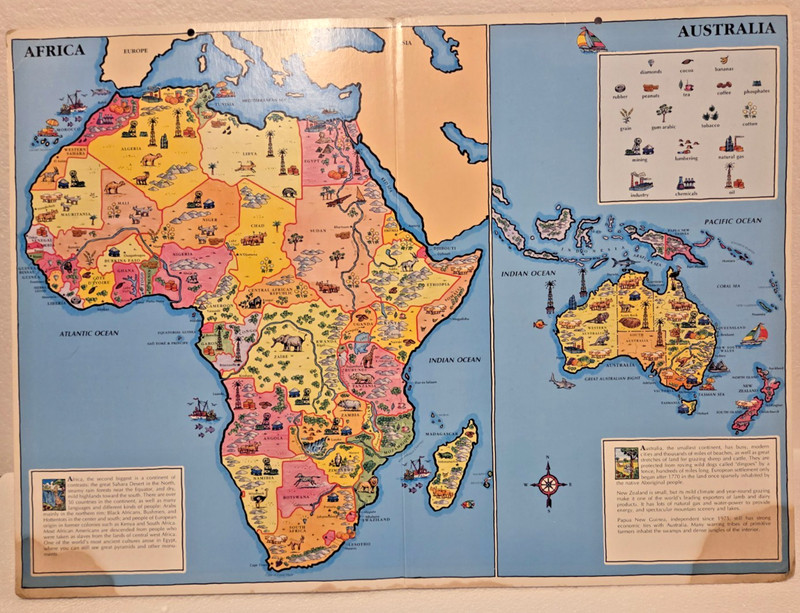 Vintage It's a Big Big World Jumbo Kids Atlas Learning Board Book - Sweet Item gallery