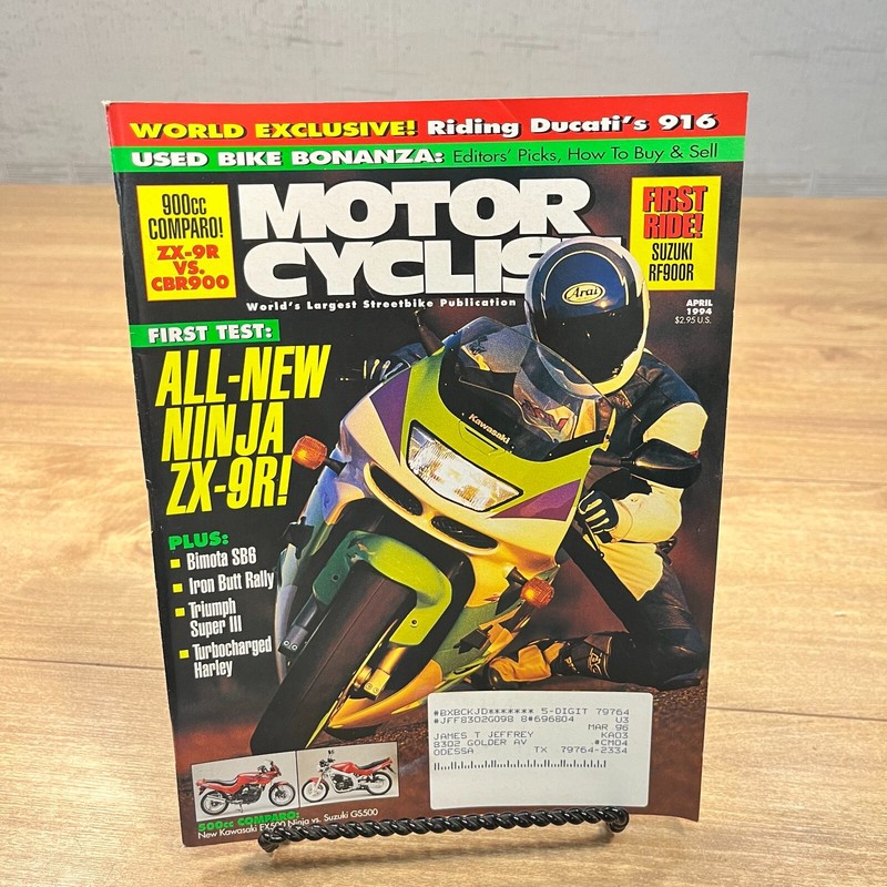MOTORCYCLIST MAGAZINE / APRIL 1994 / DUCATI 916