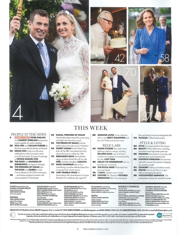 HELLO! Magazine: Royal Wedding of Peter Phillips & Harriet Sperling, 15.6.26 gallery