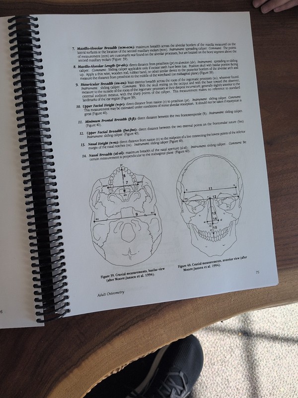 STANDARDS FOR DATA COLLECTION FROM HUMAN SKELETAL REMAINS 1994, SPIRAL BOUND gallery