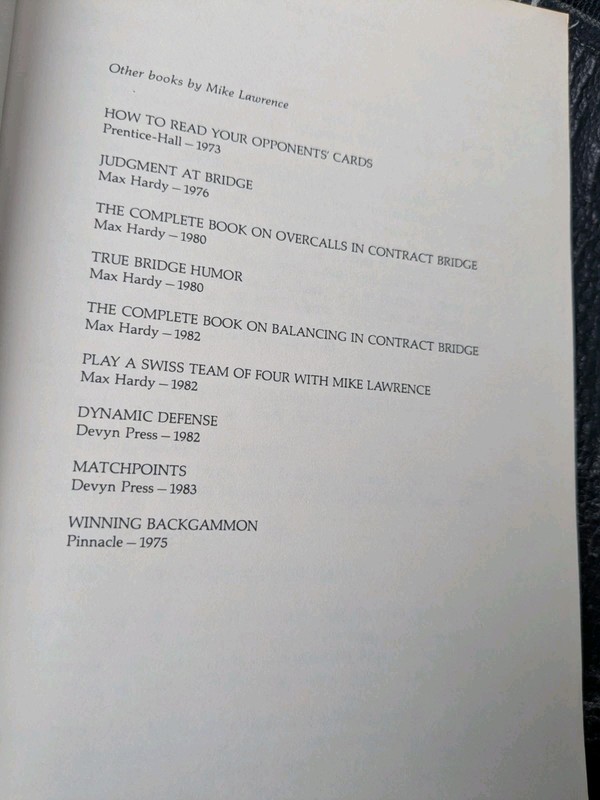 Complete Book on Hand Evaluation in Contract Bridge- 1983 gallery