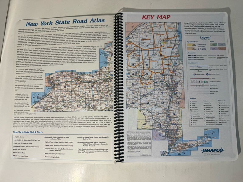 New York State Road Atlas 2012 JIMAPCO Street Guide Syracuse NY Road Map gallery