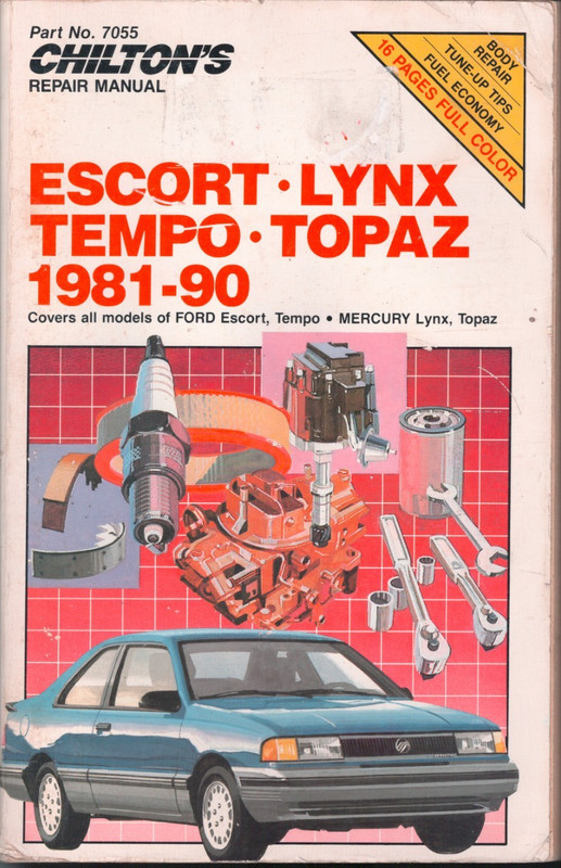 Escort, Lynx, Temp, Topaz, 1981-1990 Repair Manual by Chilton 7055 MN2030