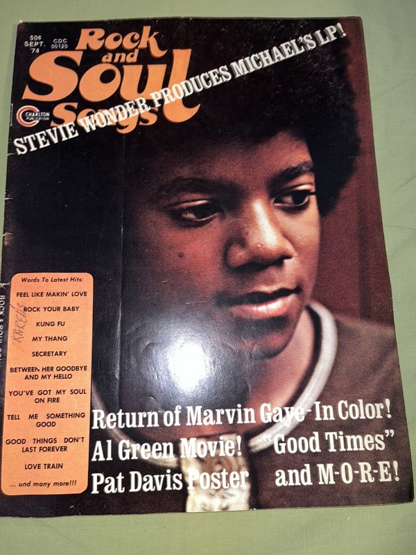 Sept 1974 ROCK AND SOUL SONGS Magazine Michael Jackson Stevie Wonder