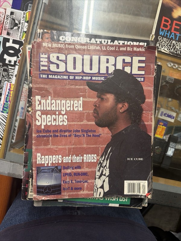 ICE CUBE THE SOURCE MAGAZINE 1991 JOHN SINGLETON BOYZ N THE HOOD NWA TUPAC EAZY